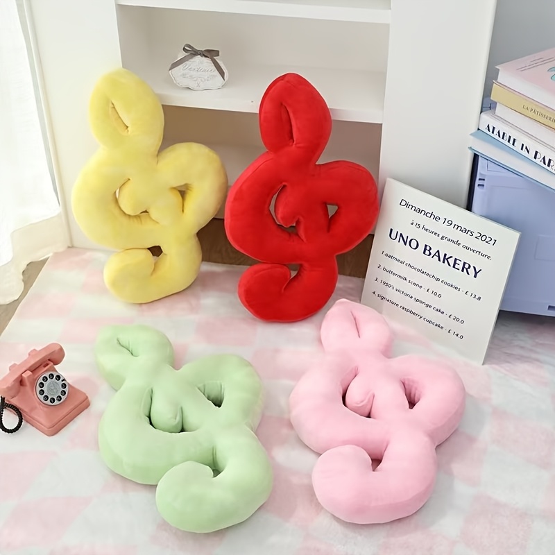 1pc クリエイティブ漫画音符装飾枕、音符クッション、ソファ装飾、家の装飾、テーマクッション