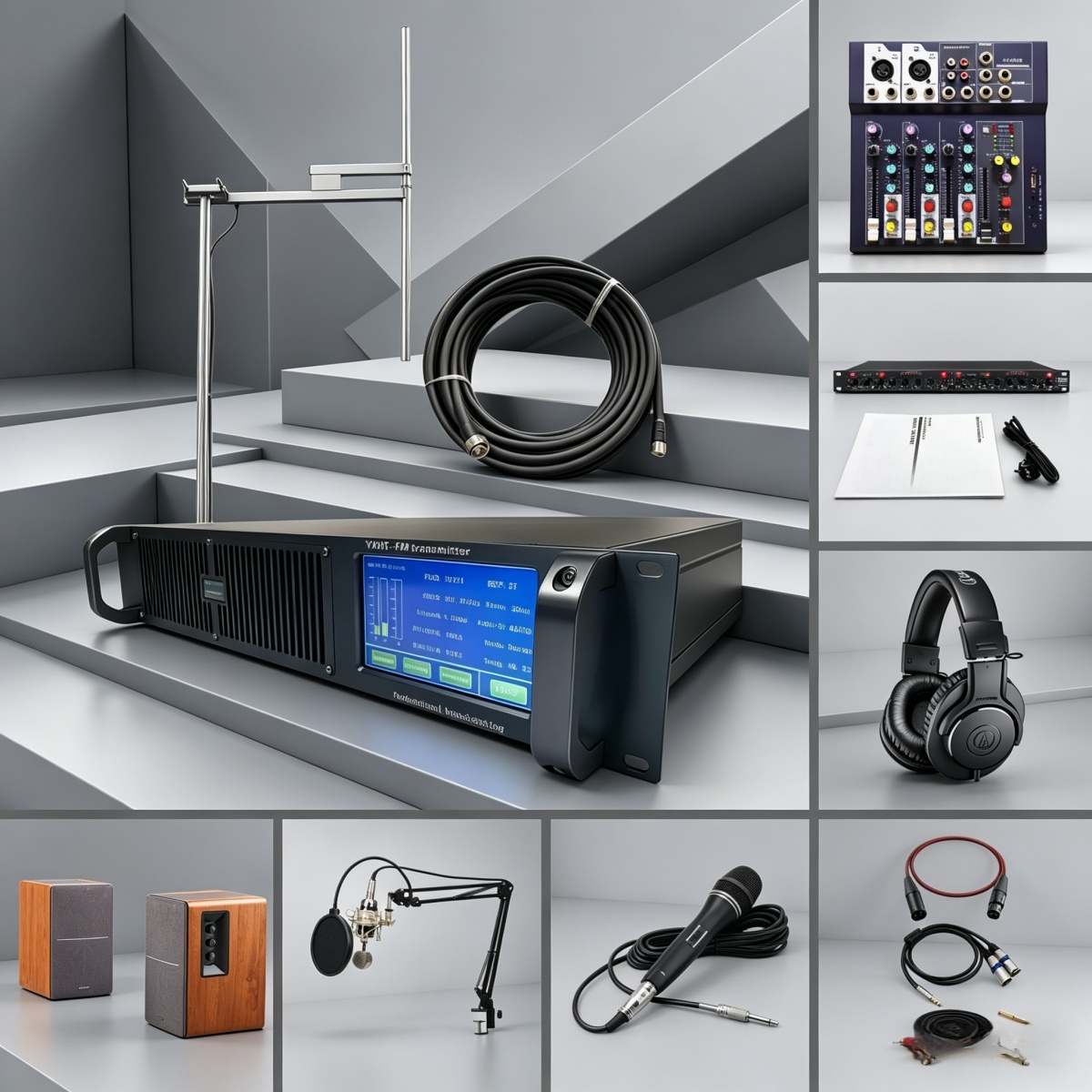 Community YXHT-1, 1KW(1000W) FM Transmitter Full Station System, Public Event Radio, Complete Kit, Strong RF Signal