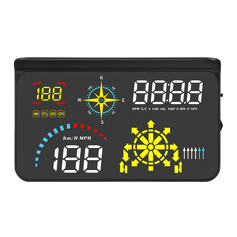 Q10 HUD OBD2 ナビゲーションディスプレイ GPS 車のヘッドアップダイアプレイゲージ速度水温デジタルスピードメーターフロントガラスプロジェクター