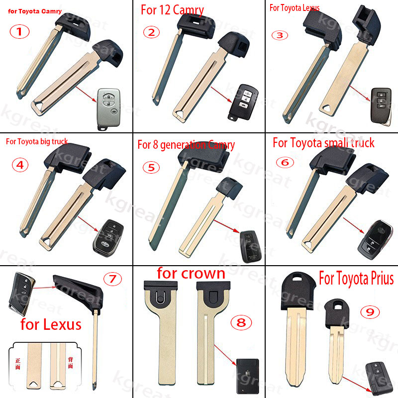 10pc 緊急スマート Prox リモートキー Fob ブレードシングル挿入ブランクトヨタカムリ RAV4 横暴なレクサスレクサスクルーザー車のキー