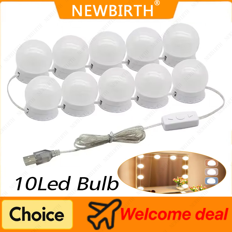 10 LED 取り外し可能な電球プロフェッショナル化粧ミラーランプ USB 電源化粧ミラーライトハリウッドドレッシングテーブルバニティライト