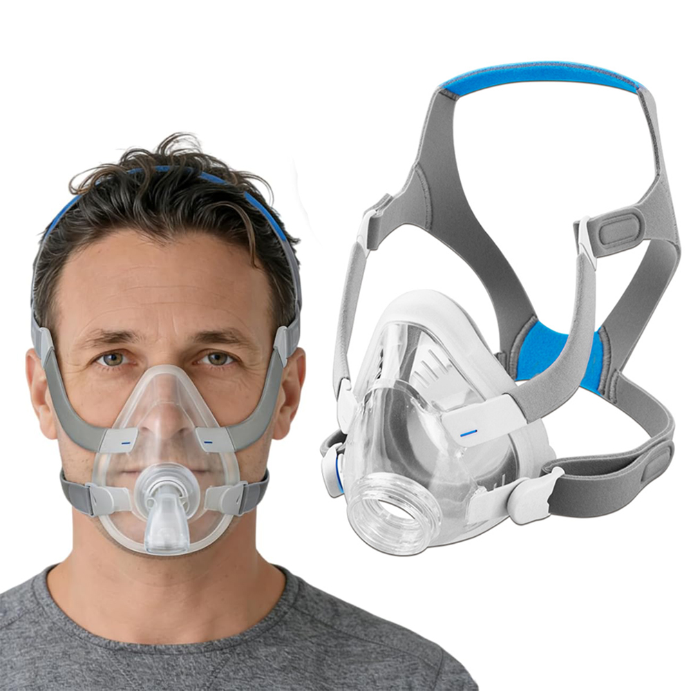 AirFit F20 フルフェイス CPAP マスク交換セット一式には、マスククッション、ヘッドギア、フレームが含まれます