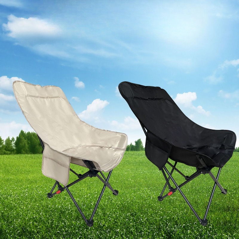 3 スピードハイバックレストムーン屋外折りたたみ調節可能なキャンプ釣りビーチラウンジチェア、昼寝ベッド