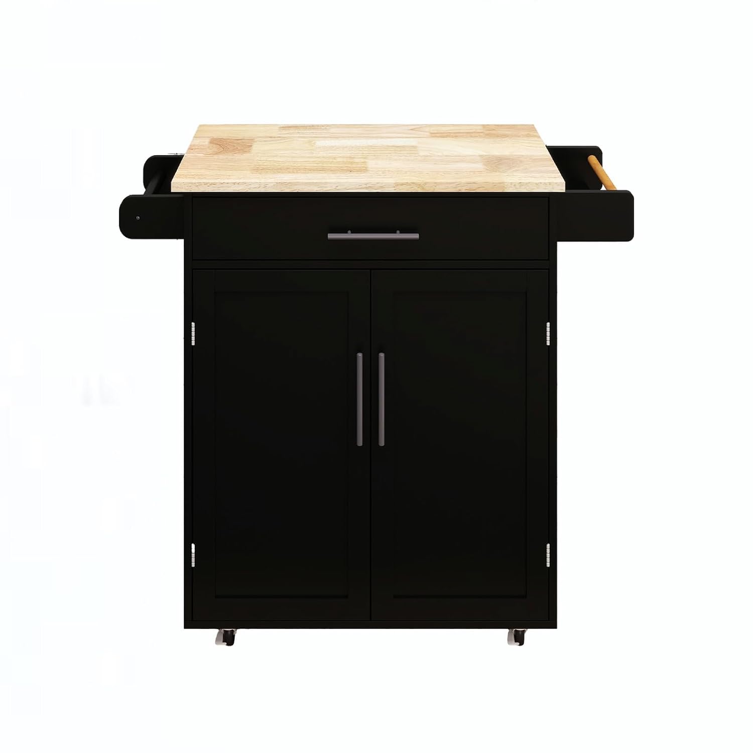#Rolling Kitchen Island Cart with Storage, Countertop, Drawers, Cabinets, Spice Rack & Towel Bar, Mobile Organizer, Customized