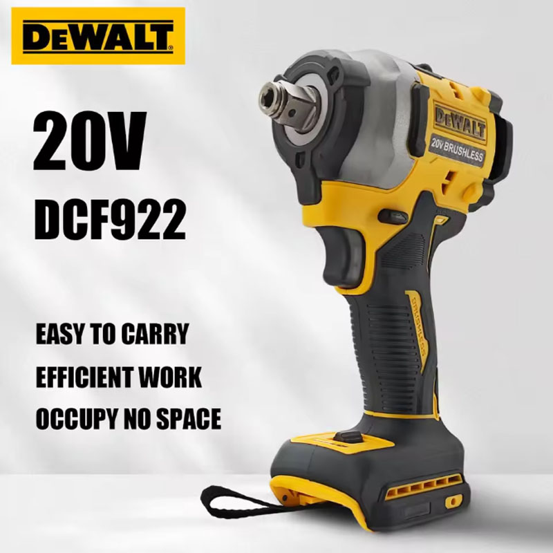 DEWALT DCF922 アトミックコードレスインパクトレンチ 20V 最大 1/2 インチ可変速電動レンチ、戻り止めピンアンビル付き