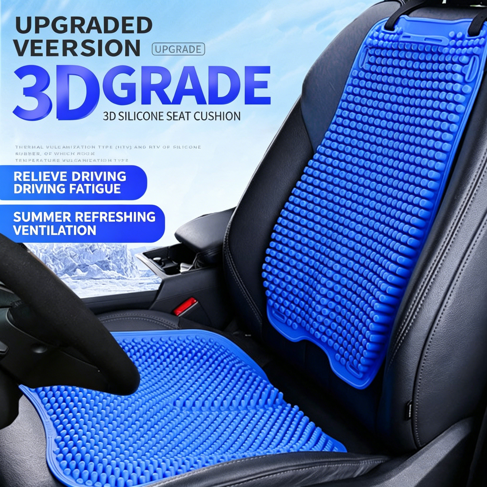 3D エアメッシュ通気性カーシートクッション夏冷却シートカバー滑り止めハニカムメッシュユニバーサル自動背もたれパッド車