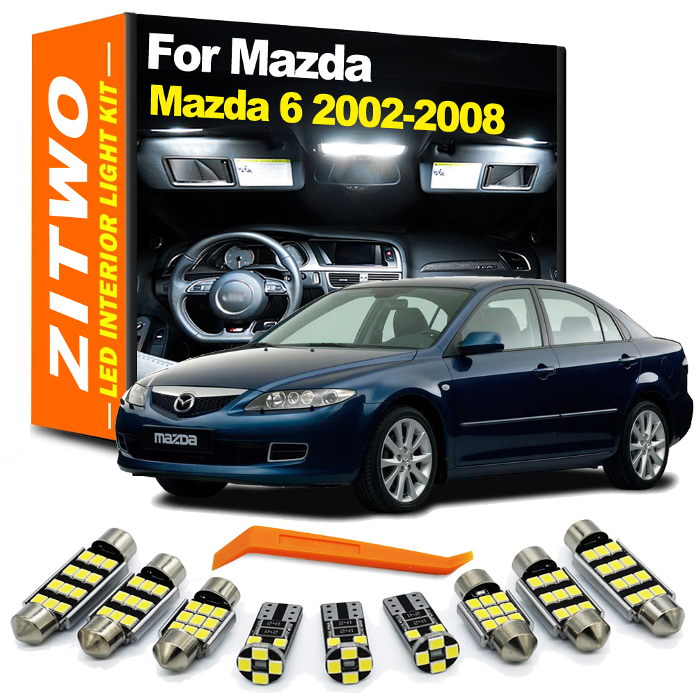 ZITWO 12 個 LED インテリアドームマップライトキットマツダ 6 Mazda6 GG GY 2002 2003 2004 2005 2006 2007 2008 トランクランプアクセサリー