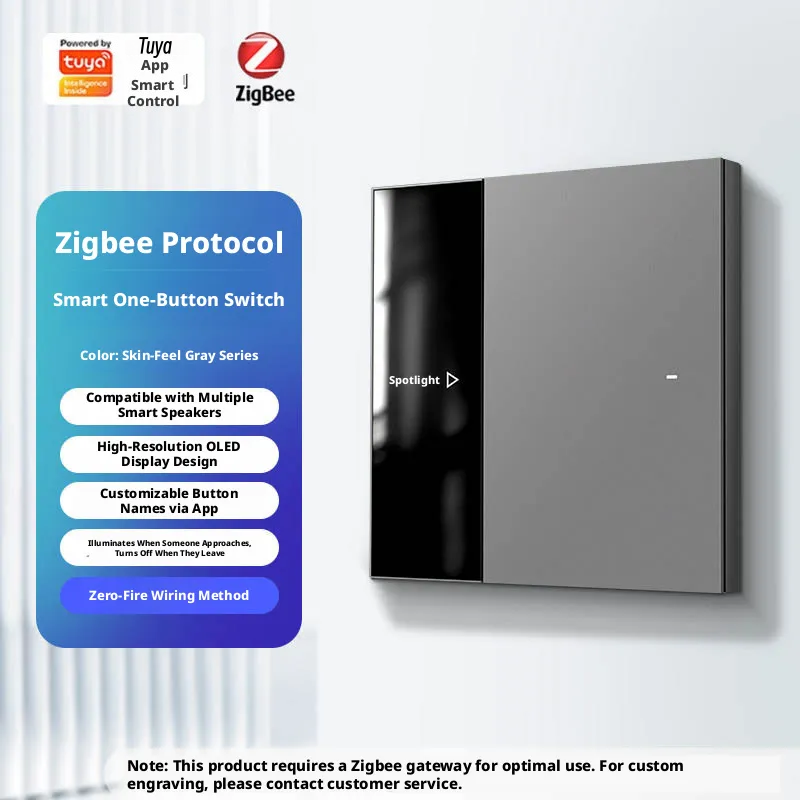 スマート Zigbee タッチ スイッチ Lcd OLED ディスプレイ Tuya アプリ制御人体誘導複数のスマート スピーカーの互換性