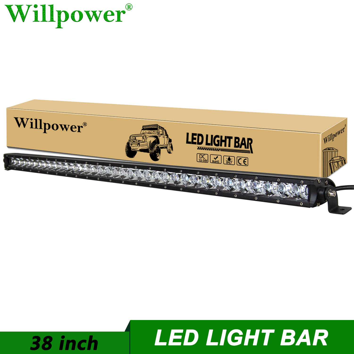 オフロード車のスポットライト 38 "180 ワット単列 LED ライトバージープシボレートラック SUV 4WD ピックアップ UTV ATV スリム LED バー 4 × 4 ライトバー