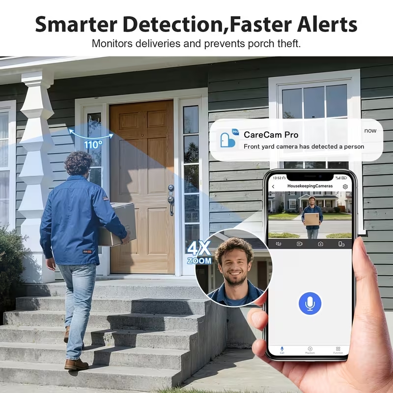 3MP WiFi カメラスマートホーム屋内ワイヤレス IP 監視カメラ AI 検出自動追跡セキュリティベビーモニター