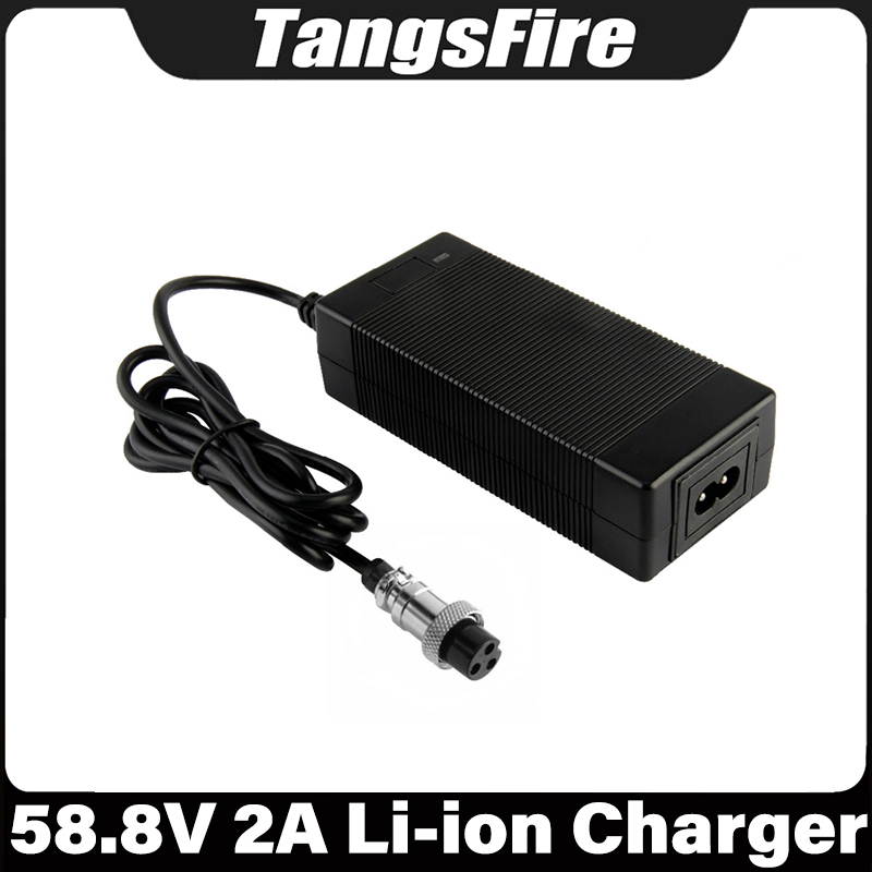 58.8V 2A リチウム電池充電器入力 100-240V 14 シリーズ 52V ポリマーリチウムイオン電池充電器 GX16 高品質コネクタ