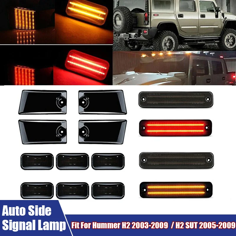 14 ピース/セット LED カーライト LED 複列ルーフサイドライト LED フェンダーターンシグナルランプ ハマー H2 2003-2009/H2 SUT 2005-2009 に適合