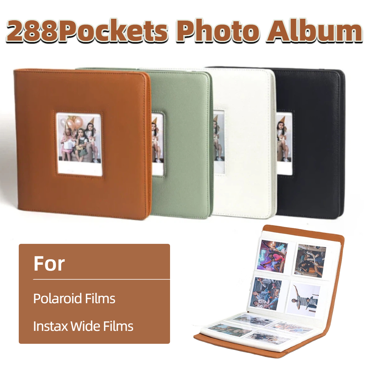 フォトアルバム 288 ポケット - ポラロイド i-Type 600 SX70 を収納可能