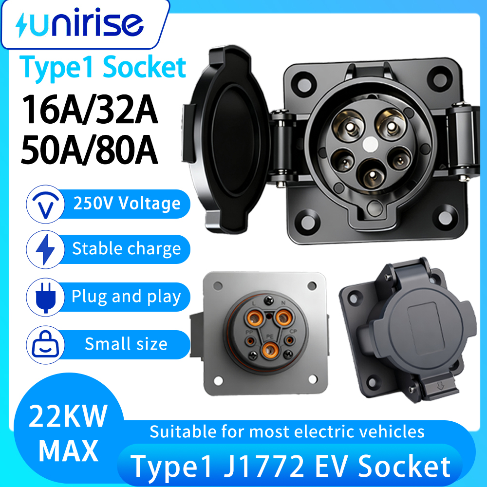 EVSE 16A/32A/50A/80A タイプ 1 ソケット充電器 SAE J1772 プラグコネクタ電気自動車充電ソケット Type1 車に対応