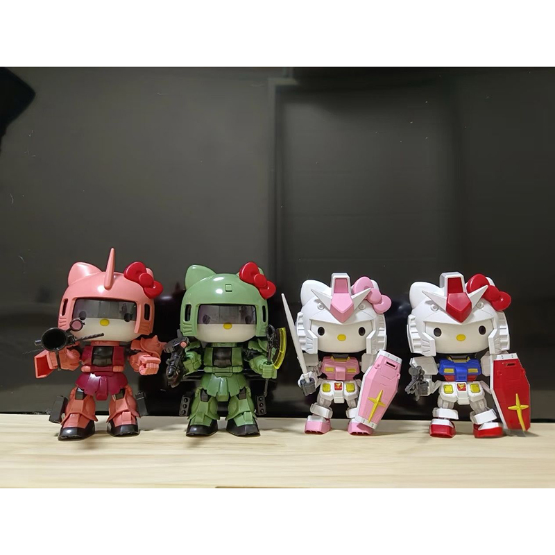 在庫ありハローキティ 1/144 スケールかわいい猫コレクションアセンブリモデルキットアクションフィギュアコレクタブル玩具装飾用