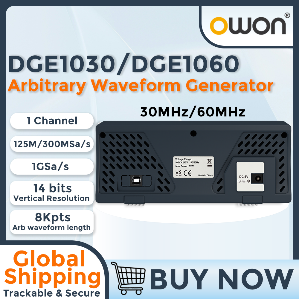OWON DGE1030/DGE1060 ミニ波形発生器 14 ビット 30/60MHz 8K Arb AM FM PM FSK 変調 SCPI サポート