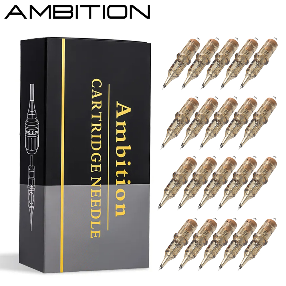 Ambition プレミアム RL/RM/RS 20 個タトゥーカートリッジラウンドライナーシェーダーカーブマグナムタトゥーニードル 1RL 3RL 5RL 7RL 9RL 7rm 9rm 13rm