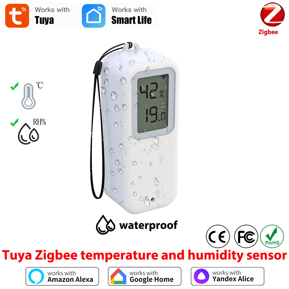 防水温度計湿度計 Zigbee 温度湿度センサー Tuya Zigbee ハブが必要 Workwith Yandex Alexa SmartLife