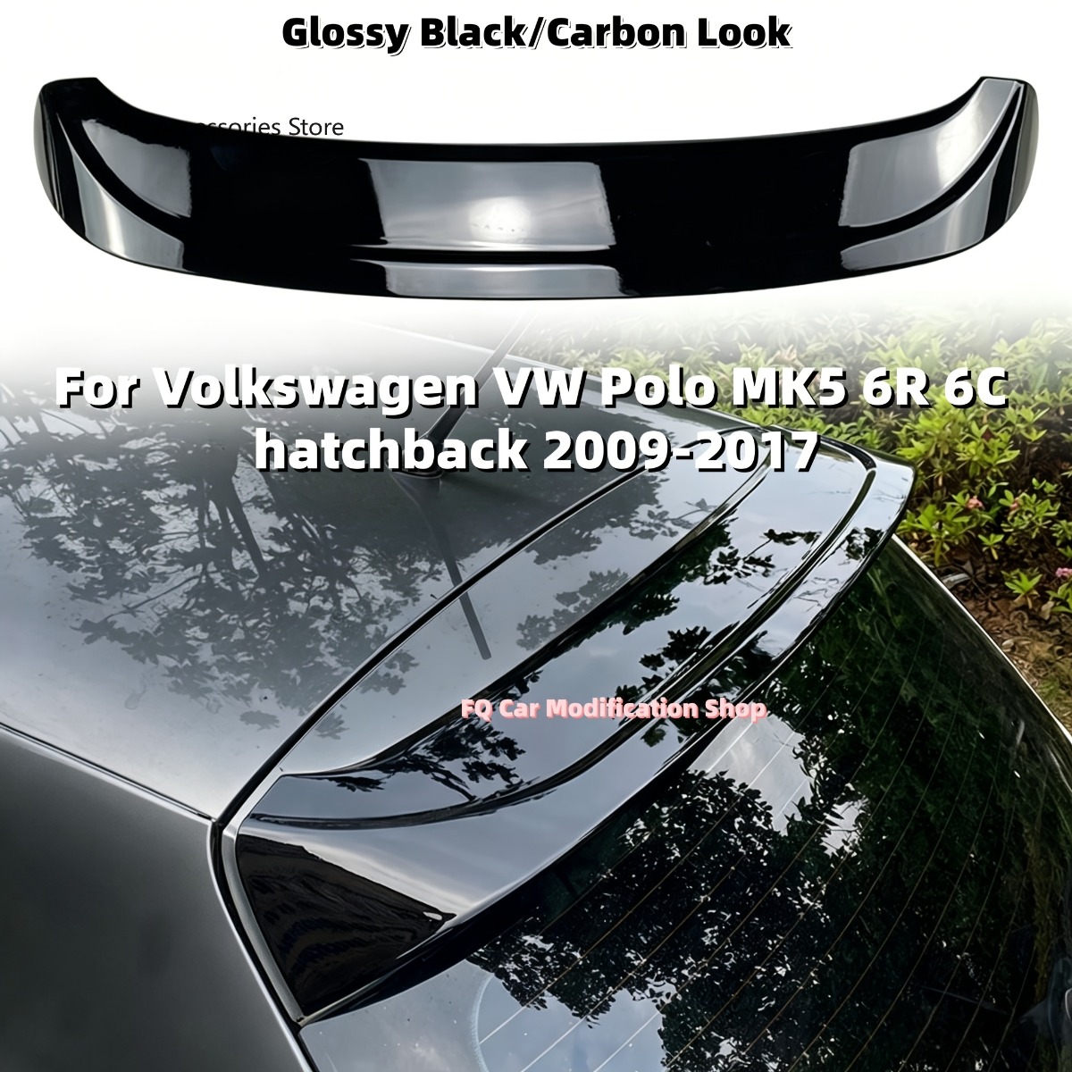 Vw ポロ MK5 6R 6C ハッチバック 2009-2017 リアルーフスポイラーウイング車のリアテールトランクスポイラーリップアクセサリー