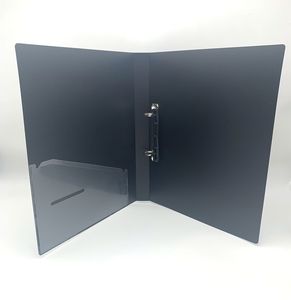 カスタマイズ可能なオフィス用品、硬質黒色PP製2リングバインダー、A4サイズPP製フォルダー