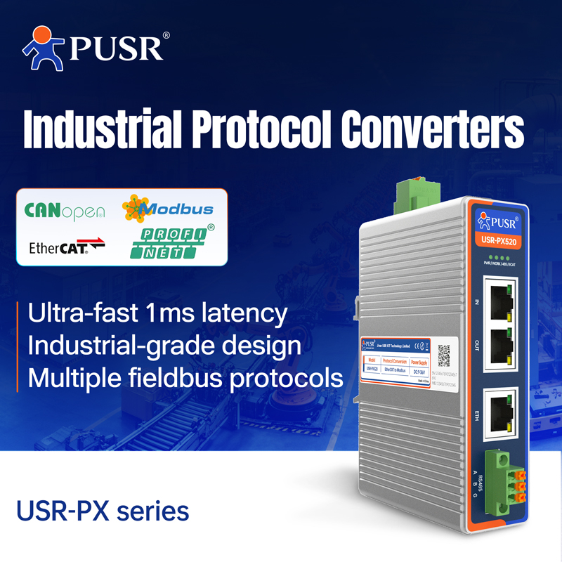PUSR Profinet/EtherCAT/CANopen から Modbus 産業用フィールドバス プロトコル コンバータ RS485 イーサネット ポート Modbus RTU/TCP ゲートウェイ PX531