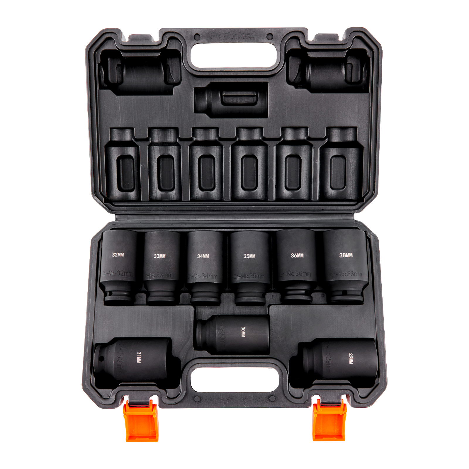 SucceBuy 1/2 インチドライブインパクトソケットセット 9 ピースディープソケットセットメトリック 29-38 ミリメートル 6 ポイント Cr-Mo 合金鋼自動車修理用