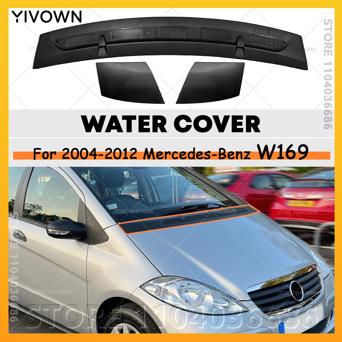 メルセデスベンツ 2004-2012 W169 A クラス A150 A160 A170 A180 A200 フロントフードベントカバーグリル 1698300075 1698300175 1698360018