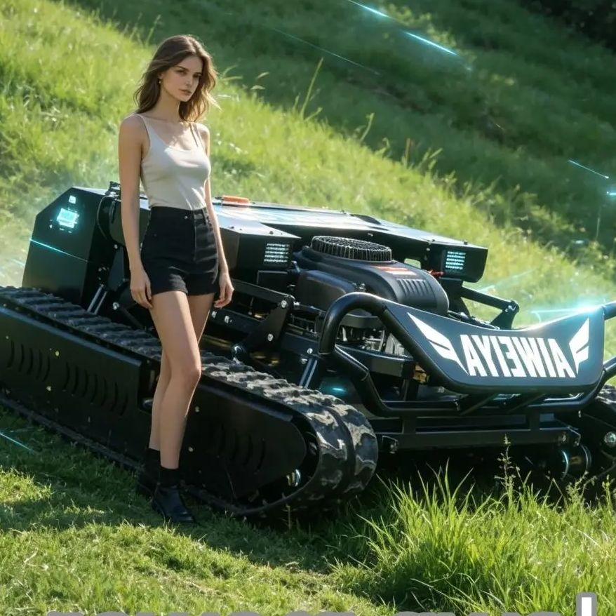 ガーデンファーム用のカスタマイズされたリモートコントロール芝刈り機クローラータイプ全地形草切断機