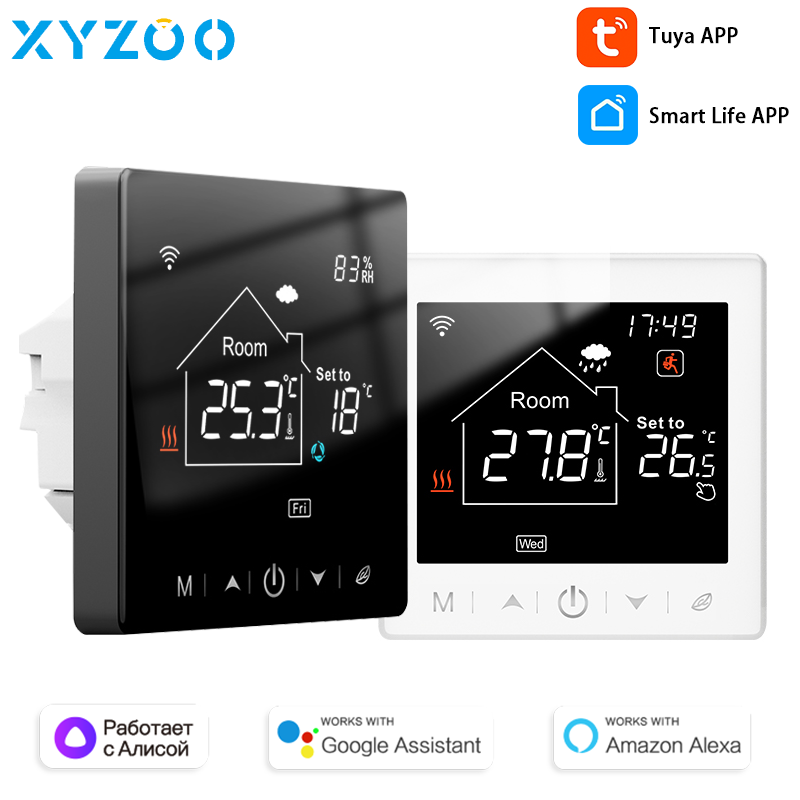 Tuya サーモスタット WiFi 電気/水/ガスボイラー 暖かい床暖房温度コントローラー スマート温度調節器 Alexa Google