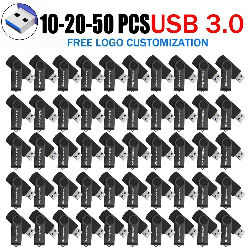 10/20/50 個無料カスタムロゴ金属スイベル USB 3.0 フラッシュドライブ 64 ギガバイト 32 ギガバイト 16 ギガバイトの Usb スティック親指ペンドライブ Cle Usb メモリ 128 ギガバイト