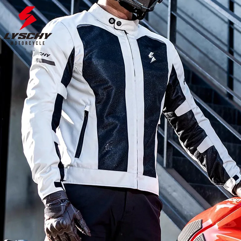 LYSCHY オートバイジャケット夏メッシュ通気性反射バイクジャケット男性女性 CE2 レベルモトクロスジャケット乗馬服