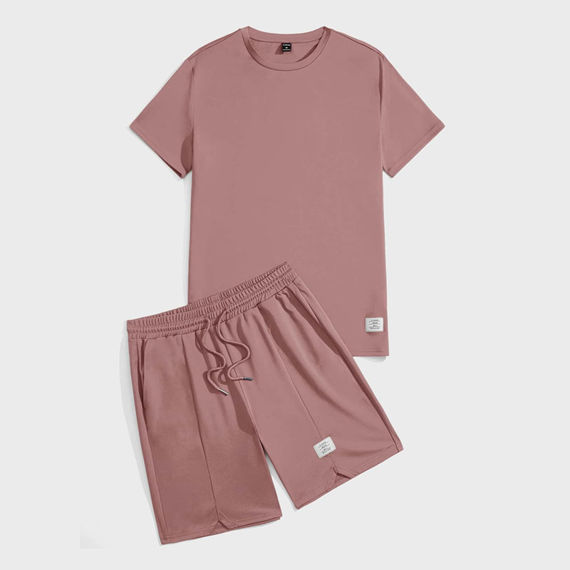 デザイナーオーバーサイズメンズベーシックTシャツショートセットボクシー無地ストライプパターン夏用バルクメンズTシャツコレクション
