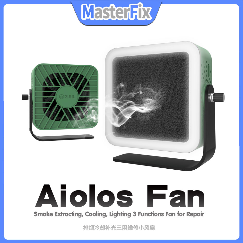 2UUL Aiolos ファンはんだごて吸煙器はんだ付けヒューム排煙/冷却/照明 3 機能ファン修理用 Type-C