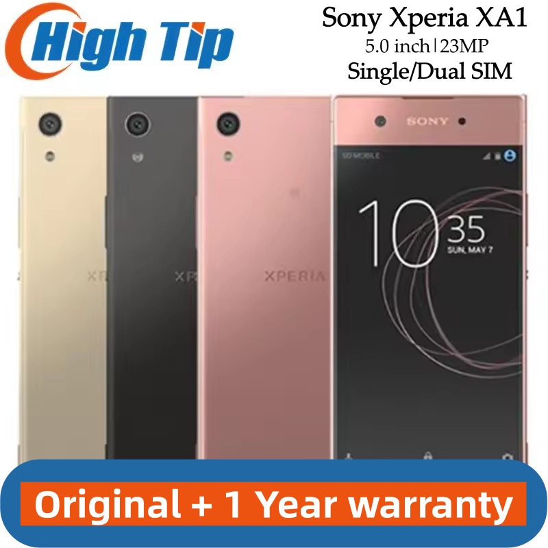 ロック解除されたオリジナル Sony Xperia XA1 32 ギガバイト ROM G3121 G3112 シングル/デュアル SIM カード 5.0 インチ 23MP 4G LTE スマートフォン GPS WIFI 電話