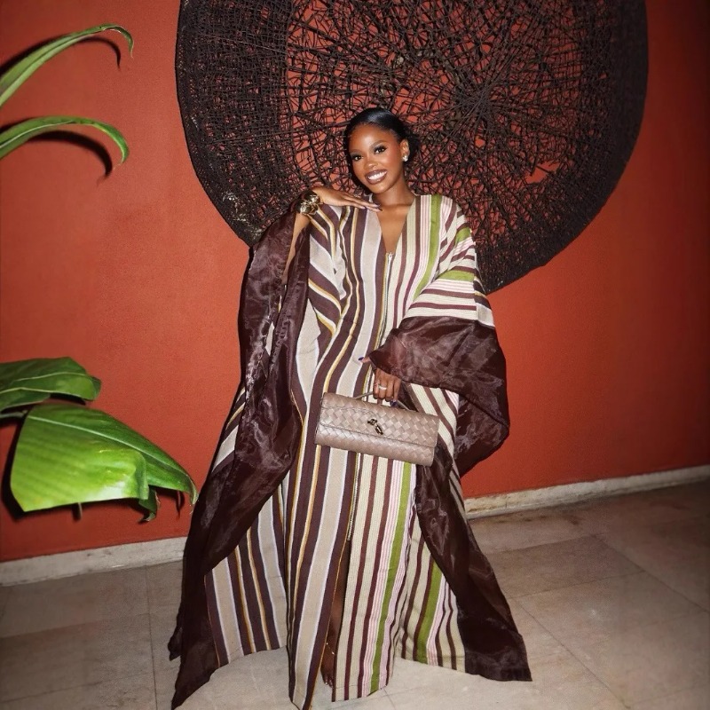 Dashiki アフリカドレス女性の夏のファッションアフリカ V ネック長袖プラスサイズロングマキシドレスカフタンアバヤドレス衣装