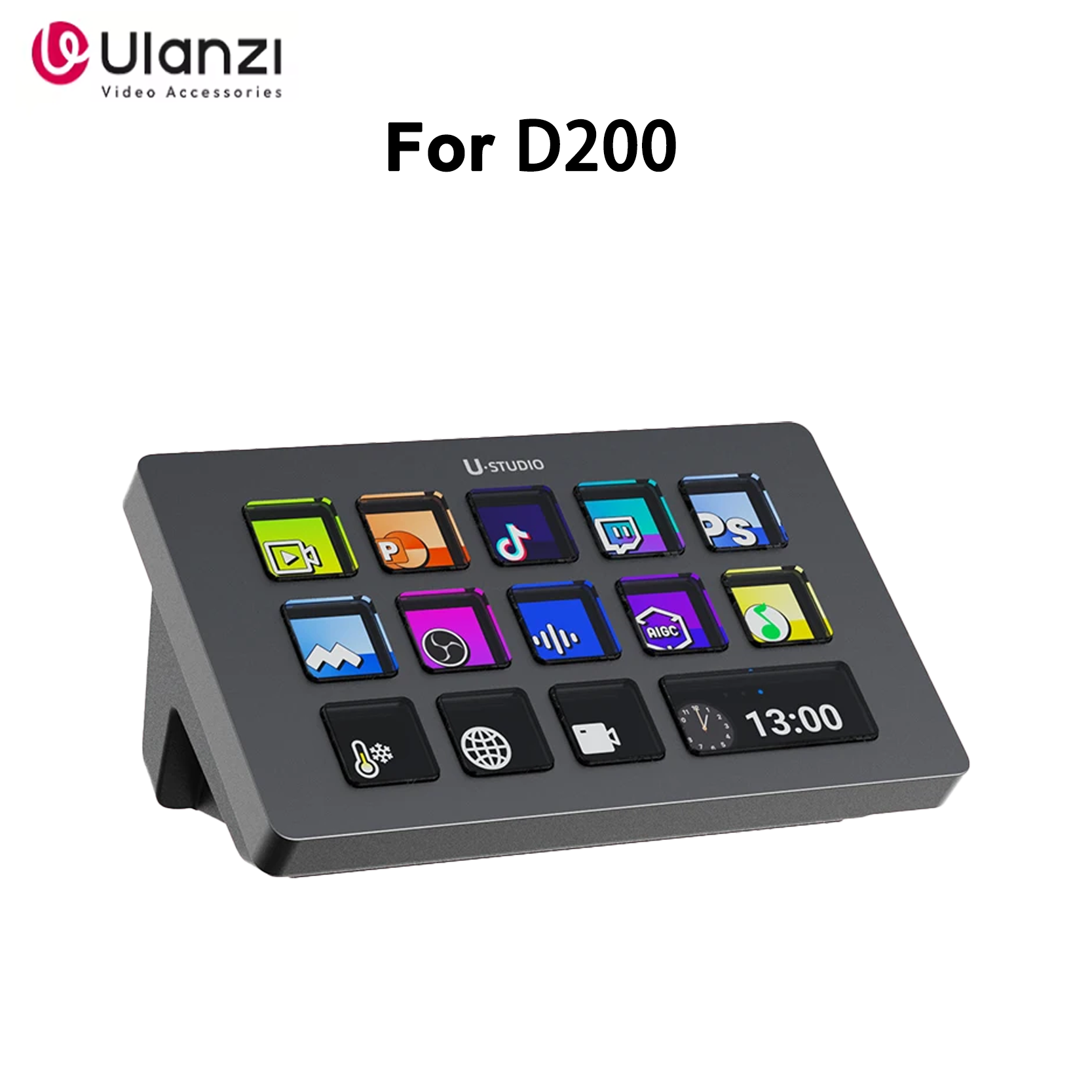 オリジナル Ulanzi D200 ストリーム デッキ 13 個のカスタマイズ可能な LCD キーを備えたドラッグ アンド ドロップでライブ ストリーミングやコンテンツ作成に最適