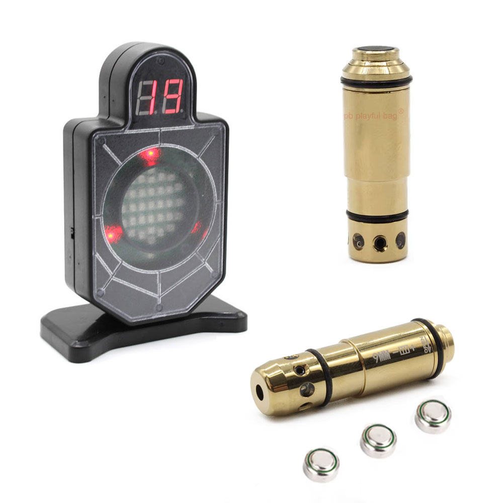 Outdoor Sports Tactical Red Laser Cartridge Bore Sighter 9MM Laser Induction Target 2MW Laser Bullet Toy Accessories QG659