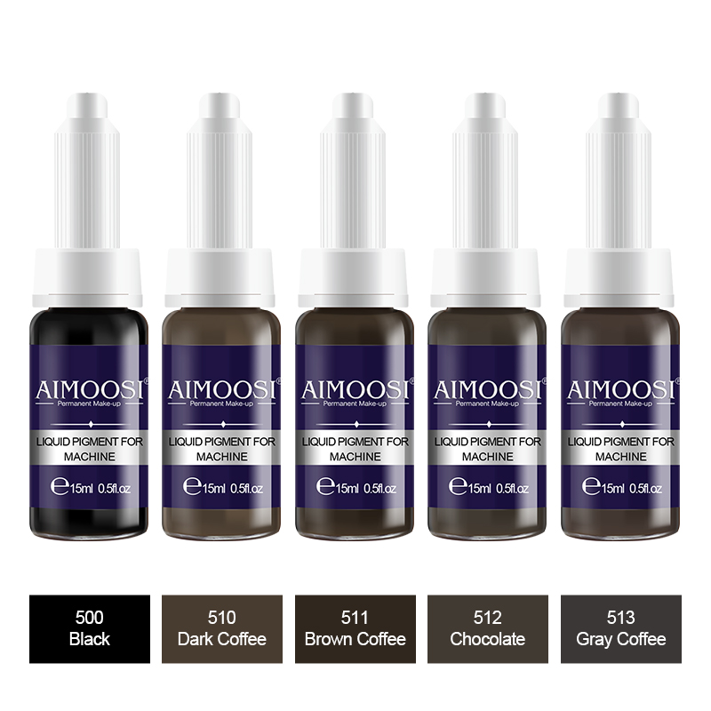 6 色 15 ミリリットル Microblading 液体半アートメイク顔料眉毛アイライナータトゥーインク