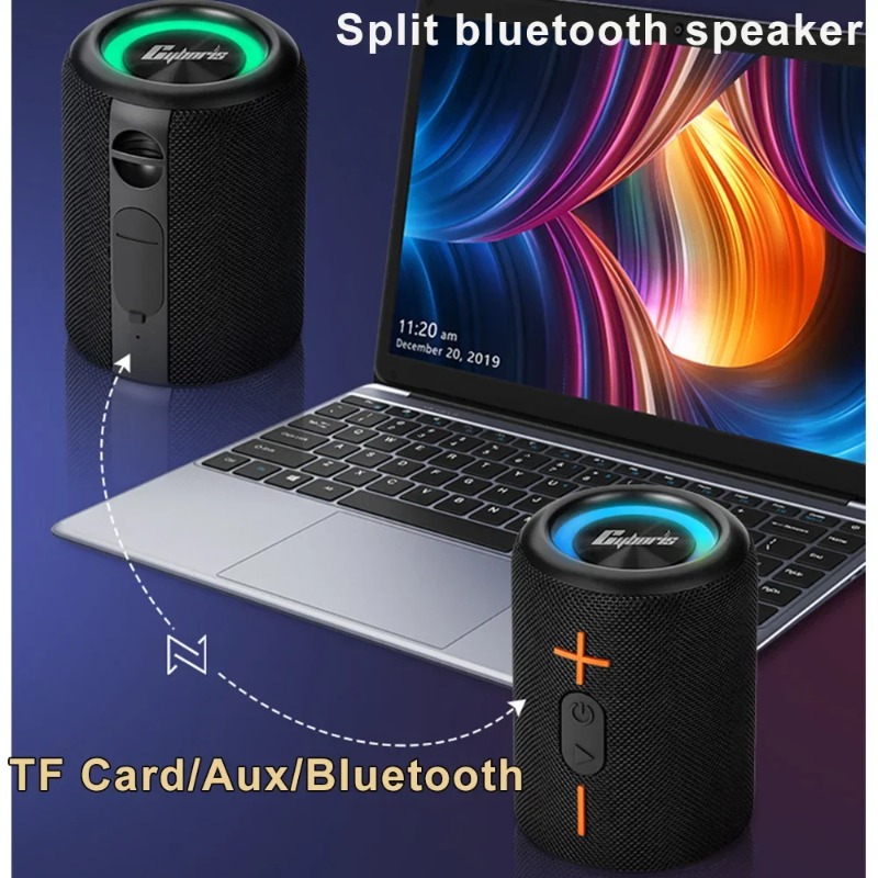 2 in 1 分離可能な Bluetooth スピーカー BT5.3 サブウーファー付き 360° ステレオサラウンドワイヤレスサウンドボックス TF カードホームシアター TWS ラジカセ
