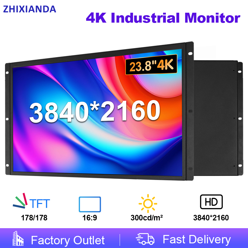 工場出荷時の価格 23.8 24 インチ FHD 4K 3840*2160 VESA パネルマウントオープンフレーム PCAP タッチスクリーンモニター産業用 LCD ディスプレイ DP/HDMI