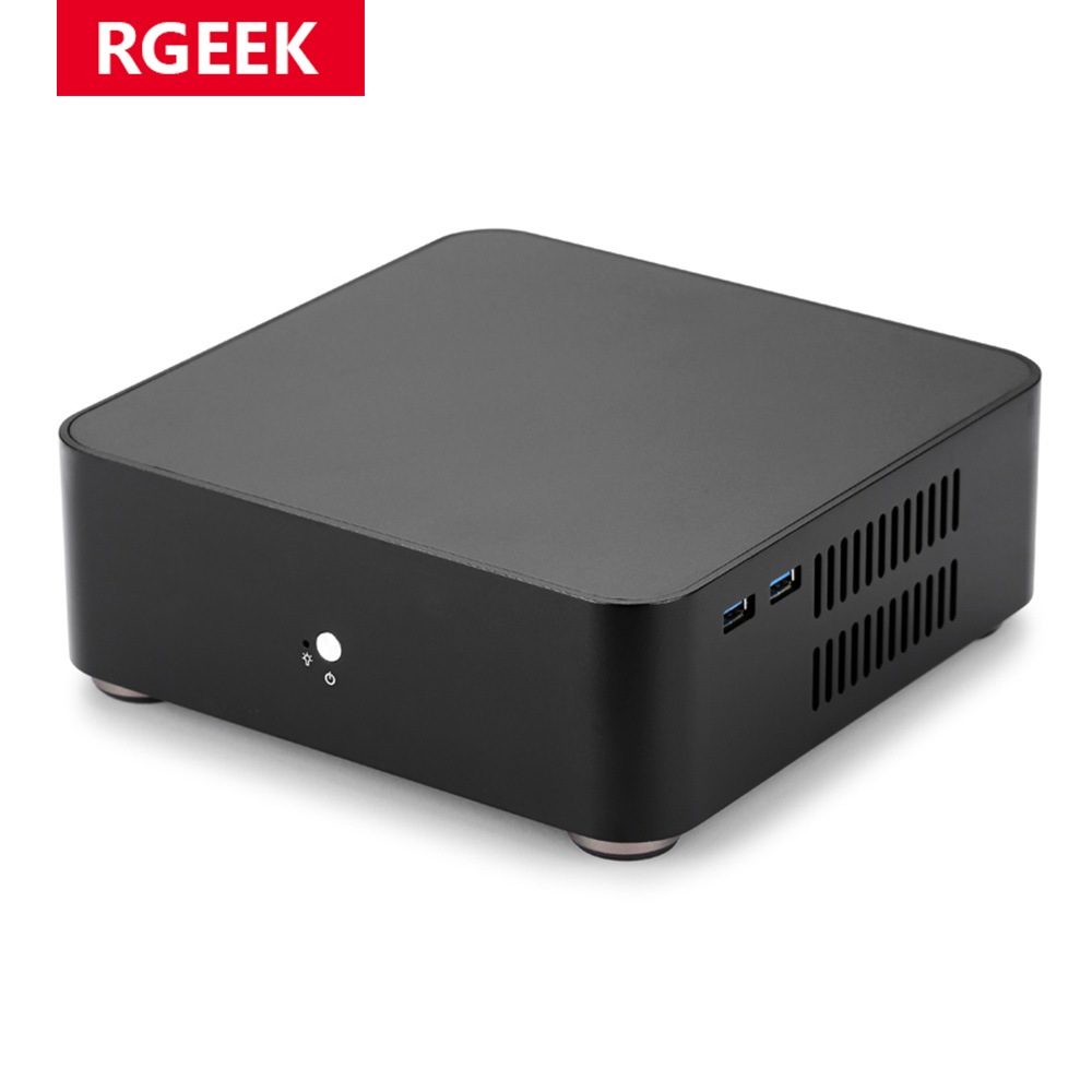 RGEEK L65 すべてのアルミニウムシャーシ小型デスクトップコンピュータケース PSU HTPC Mini itx PC 電源付き