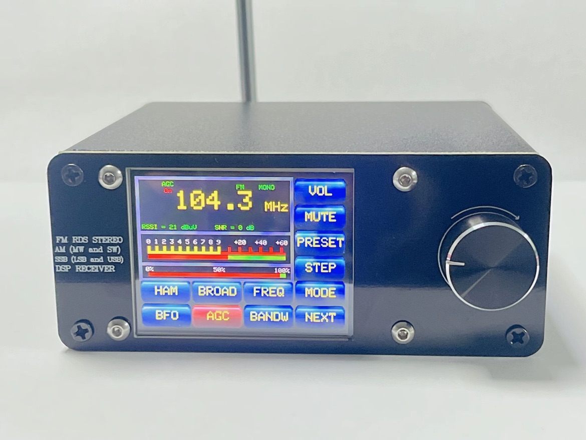アップグレード！ 全バンド Si4732 RDS ステレオ ラジオ DSP レシーバー FM AM LW(MW SW) SSB 2.4 インチ タッチ LCD ホイップ アンテナ バッテリー