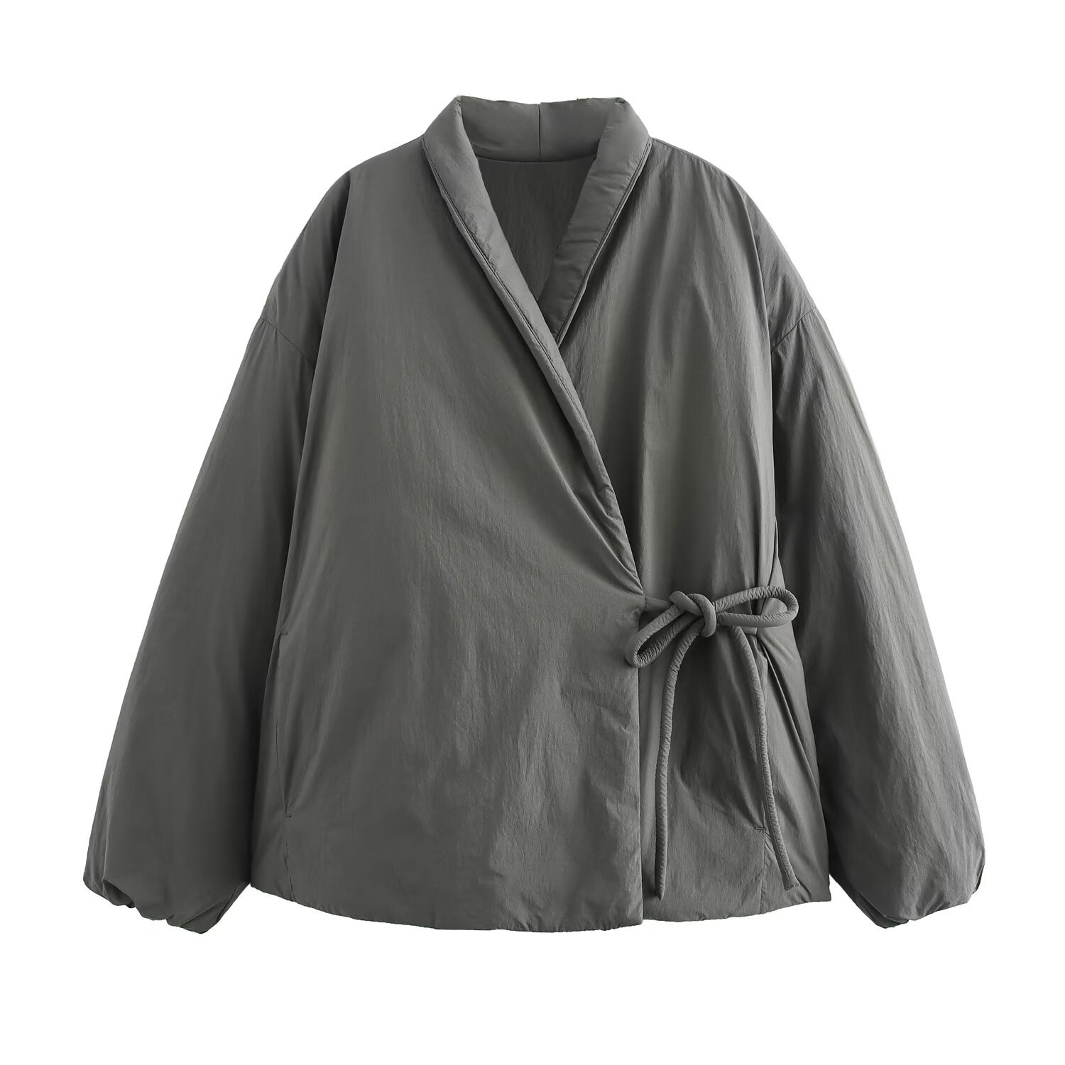 2025 New Fall/Winter Women Solid Color Side Tie Cotton Jacket Coat Retro Ladies Casual Lapel Jacket Women Clothes Winter