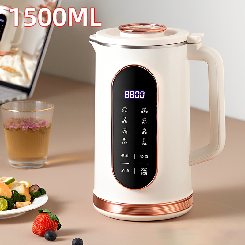 1500 ミリリットル豆乳マシン電気ジューサーブレンダーミキサー豆乳メーカー壁破壊機 10 葉ブレード朝食マシン
