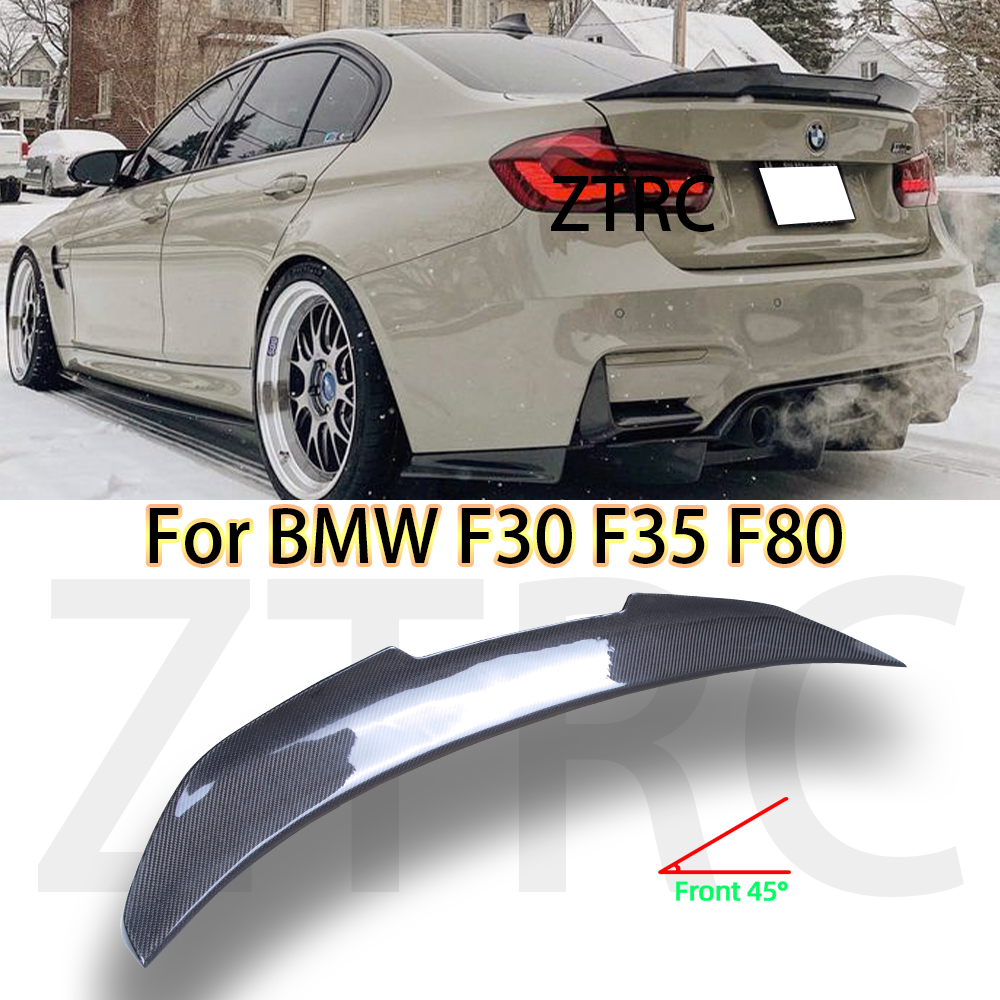 車のスポイラー BMW 3 シリーズ F30 F35/F80 M3 PSM スタイルリアルカーボンファイバー素材リアスポイラートランクウイング 2011-2019