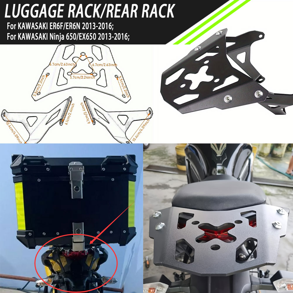 忍者 650 オートバイリアトランクキャリア棚荷物ラックカワサキ ER6F ER6N Ninja650 EX650 2013 2014 2015 2016 オートバイ