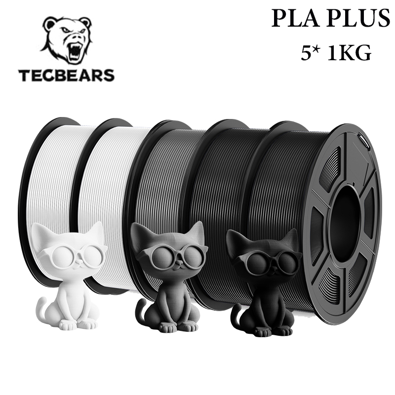 TECBEARS pla プラス 5 キロ/5 ロール PLA 3D プリンタフィラメント 1.75 ミリメートル PLA マットフィラメントセット高靭性 3D フィラメント倉庫 DE