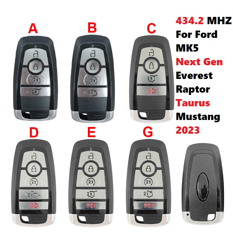 CN018098 434.2 MHZ アフターマーケットスマートキーフォード次世代エベレストラプター MK5 おうし座マスタング 2023 HITAG PRO 49 チップキーレスゴー