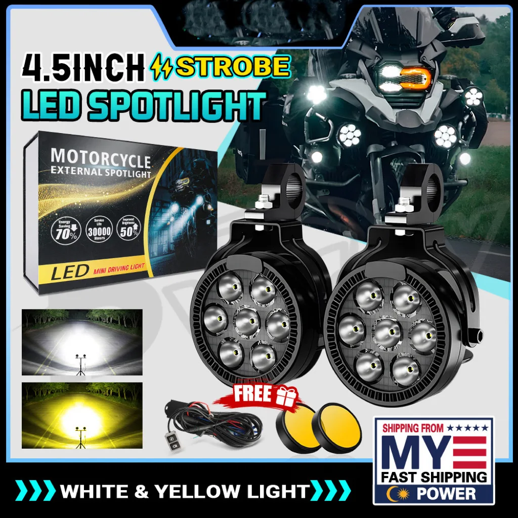 HAOLIDE オートバイ LED ワークライト超高輝度ストロボ点滅 IP68 補助フォグライトオフロード使用 ADV F800GS F650