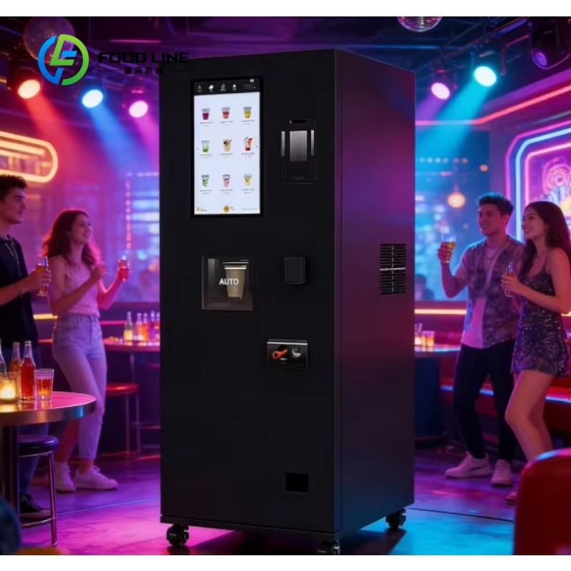 カスタマイズされた 4 グラム WiFi スマートコンボ自動販売機カクテルワインビールソーダスパークリング水アイスジュース用年齢認識